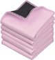 Cleaning Cloths Double-Sided - 5 Pack - 6.6 x 6.2 inch - Microfiber and Suede Cloth for Smartphones, LCD TV, Tablets, Laptop Screens, Camera Lenses (Pink)